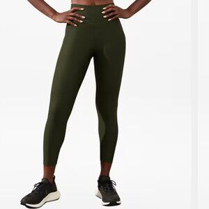 Athleta Interval Stash High Rise 7/8 Legging Size L Aspen Olive